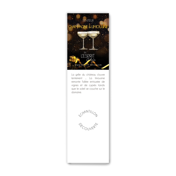 Marque page senteur Champagne & Limousine Noir By L'Esprit Chic
